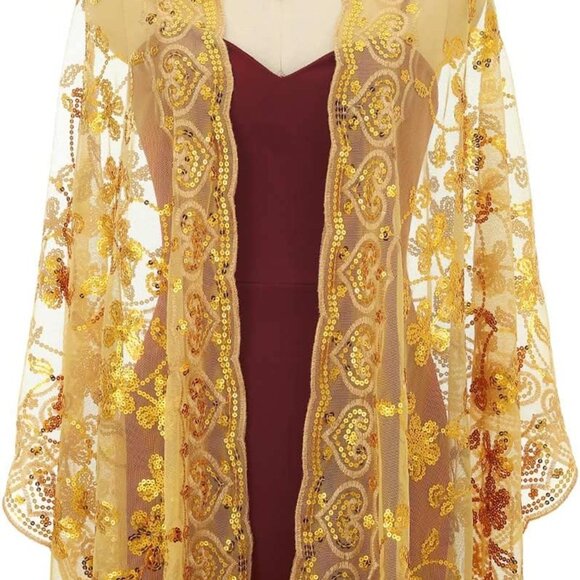 Sequin Wraps for Women Evening Dresses Wedding Accessories Cover Up - Picture 7 of 7
